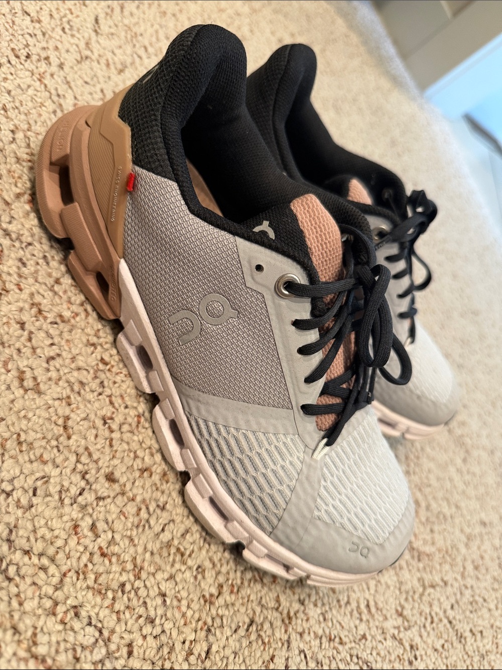 On Running Cloudstratus Frost and Sand Sneakers View 5